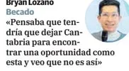 Clipping of the In first person column with Bray Lozano's photo, the label Becado and his quote